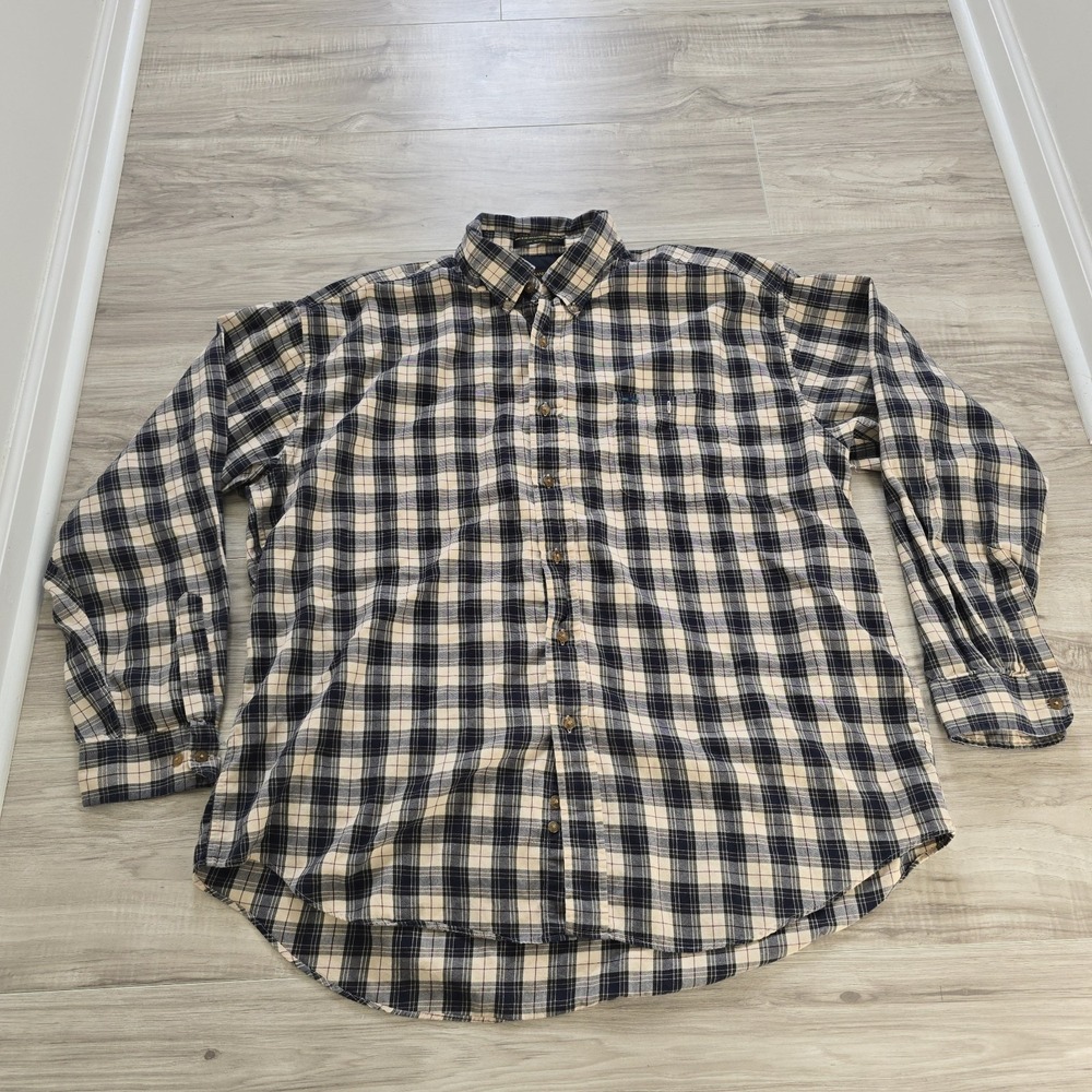 Vintage 90s Colours By Alexander Julian Men 2XL Long Sleeve Shirt Plaid Blue - Picture 1 of 9